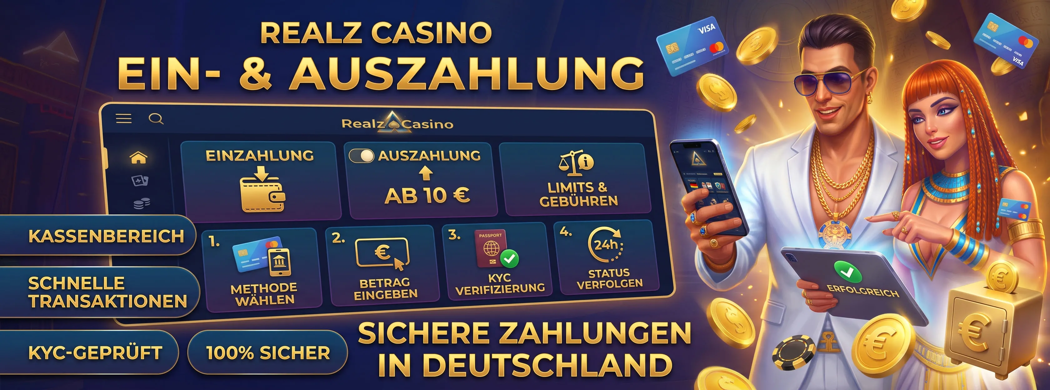 Ein und Auszahlung bei Realz Casino für deutsche Spieler (1)